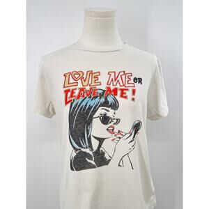 RE/DONE Hanes Love me or Leave Me Graphic Tshirt Tee White Top Vintage Cotton S